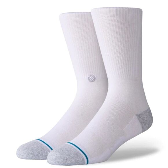 STANCE MEN’S NWT SOCKS ICON ST 200 IN WHITE SIZE EXTRA LARGE WITH INFIKNIT - Picture 4 of 5